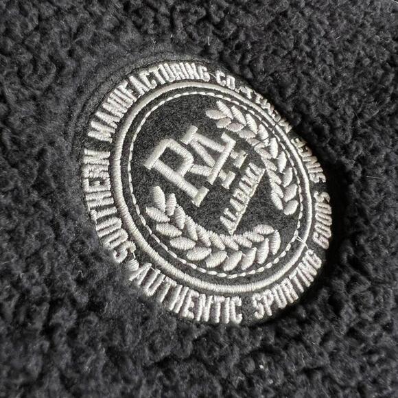 Russell Athletic Sherpa Fleece Pullover Black 1/4 Zip Quilted Pockets Men’s L - Picture 6 of 7